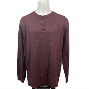 Long sleeve burgundy Thermal Henley